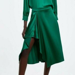 Zara Emerald Green MIDI Skirt